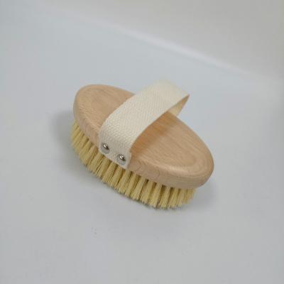 China 2021 New high-end natural beech wood pure plant sisal body brush all natural can remove dead skin and massage skin for sale