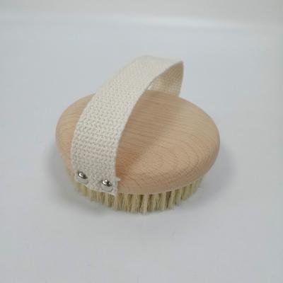 China High Quality 100% Round Wood Viable Pig Hair Bath Brush Is Easy To Remove Dead Skin And Dirt Improve Skin Quality for sale