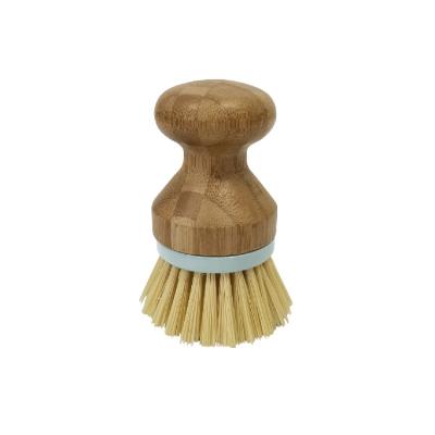 China Eco-friendly High Quality Sustainable Washer Shape Kitchen Dish Brush Cleaner Bamboo Brush For Vegetable Fruit Pan Pot Bowl Scrub Brush for sale