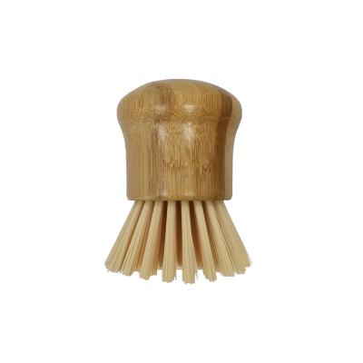 China Eco-Friendly Round Handle Bamboo Round Kitchen Bowl Bowl Pot Pan Bowl Dish Cleaning Brush Wooden Fruit Washing Vegetable Brush for sale