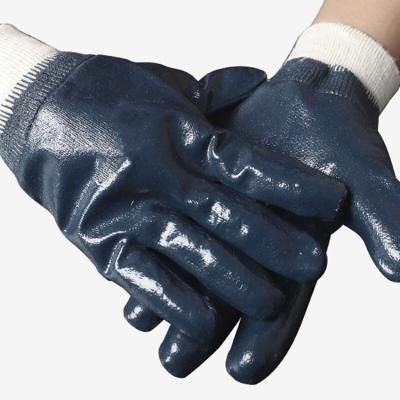 China Hot Selling Powder-fre Oil Resistant Black Nitrile Gloves Oil Resistant Full Coated Gloves for sale