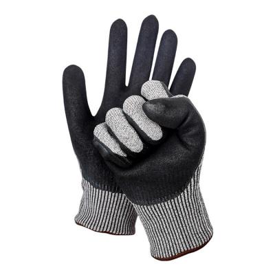 China wholesale price anti cut resistant breathable custom cut nitrile coated black palm working gloves for sale