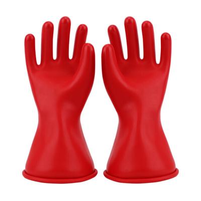 China Fliexible Shuangan Red Latex 1000V 0 Class Safety Rubber Insulated Insulated Gloves for Live Work for sale