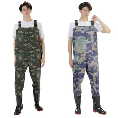 China Adjustable Strap Waterproof 100% Good Quality Factory Price Neoprene Camouflage 5 Layers PVC Waterproof Duck Hunting Fishing Chest Wader Suit for sale