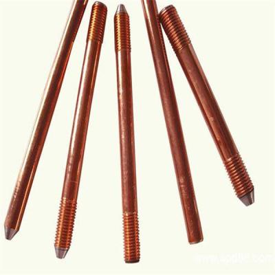 China Grounding Solid Copper Earth Rod Price Copper Clad Steel Ground Rod For Grounding System for sale