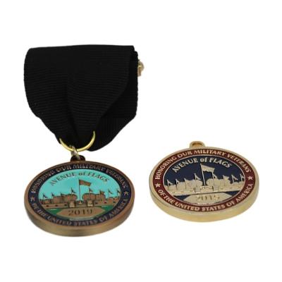 China People Art Manufacturer China High Quality Customized Metal 3D Medal Double Completion Award Medal for sale