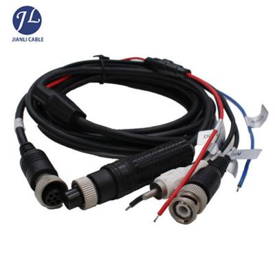 China Truck Trailer Rearview Camera Vehicle Camera to DVR BNC Extension Cable 4 Pin Socket to DC BNC RCA Connector for sale