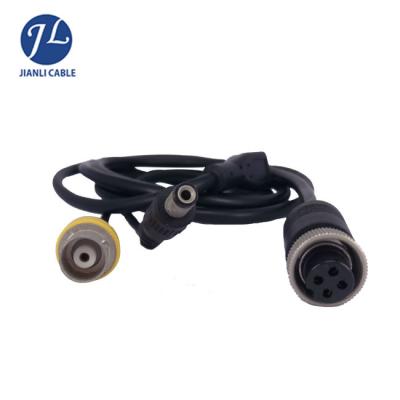 China Heavy duty truck trailer rearview camera 5pin metal plug connect 4 pin BNC trailer cable to reverse system for sale