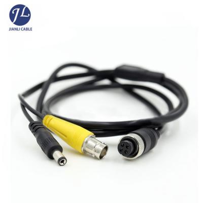 China Vehicle Camera Connection Audio Backup Camera 4 Pin Mini-Din Cable Male To BNC And DC Adapter for sale