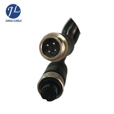 China Vehicle Camera Connection Car Camera Plug 4 Pin Pure Copper Reverse Male To Camera Male Cable for sale