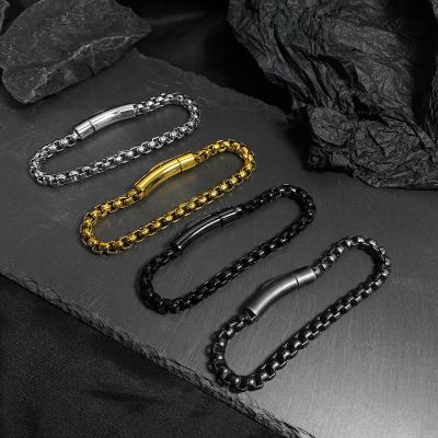 China New TRENDY Hip Hop Stainless Steel Bracelets For Men Simple Silver Gold Plated Chain Bracelets for sale