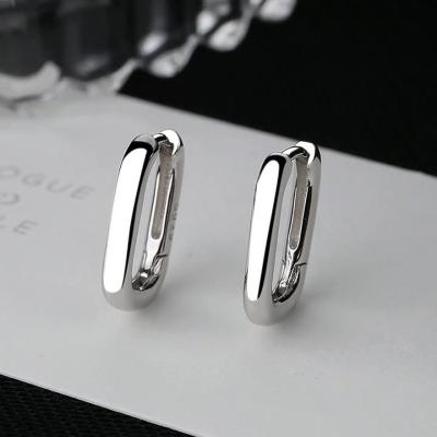 China TRENDY Silver U-shaped Ear Jewelry Women's Large Circle Fashion S925 Hoop Earrings for sale