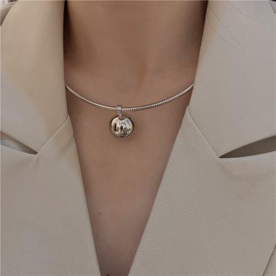 China Trendy Trendy Ball Silver Plated Fashion Necklaces Women Neck For Jewelry Gold Choker Necklace Chain Necklace for sale