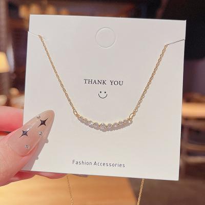 China Gold Filled Zircon Titanium Steel Pendant Gold Chain Necklaces Geometric Design Pendant Necklace Fashion 14K Necklace For Women for sale