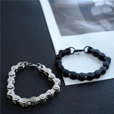 China Hiphop European and American fashion men's bicycle motorcycle chain metal bracelet personalized punk bracelet for sale