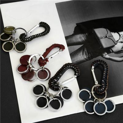 China Zakka Retro Original Trend Creative Hand Zinc Alloy - Woven Handmade Leather Key Chain Custom Jewelry Leather Keychains for sale