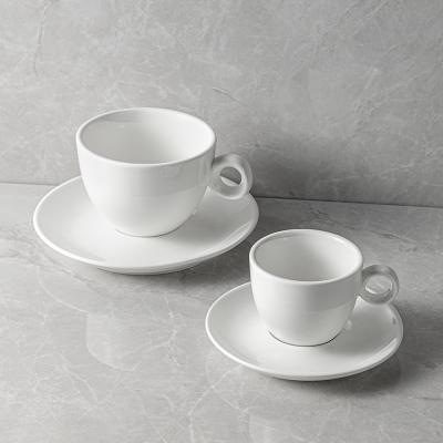 China Viable White Ceramic Coffee Cup OEM Espresso Cup Set Custom Vajjila LOGO Coffee Cup Sets Other Hotel Supplies Porcelain Teacup Saucer for sale