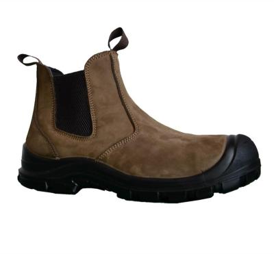 China SJNO.802 steel toe laceless style injection construction PU leather upper safety shoes work boots Te koop