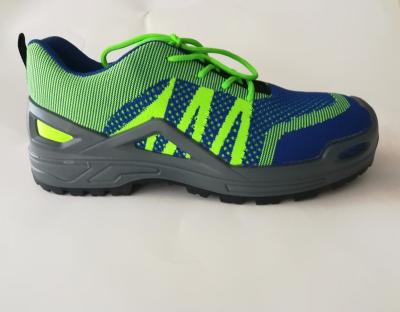 China Steel toe low cut lightweight sport style safety shoes, flyknit mesh upper, injection construction dual density PU outsole à venda