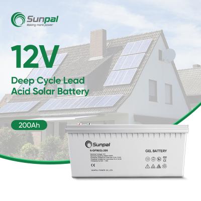 China Buy Life Long Cycle Sunpal Solar Power Systems Gel Battery 12v 200ah Baterias Solares Battery for sale