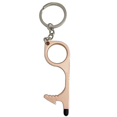 China Europe Self Defense Metal Key Chain Zinc Alloy Security No Touch Door Tool Defense Key Chain Set Women for sale