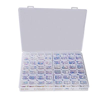 China Nail Art Decoration Storage 56 Slots Adjustable Plastic Storage Box For Diamond Painting Beads Makeup Organizer DIY Jewelry Storage Box Case for sale