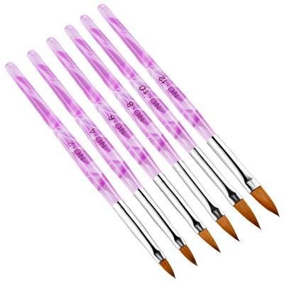 China NAIL Nail Art Brush Oem Nail Paint Kolinsky Brush Pure Acrylic Include Different Size for sale