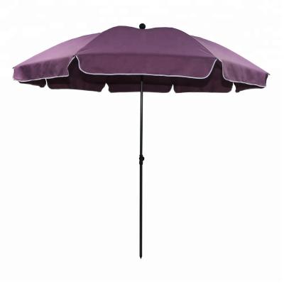 China Outdoor Furniture 6.5ft Pure Coloful Polyester Windproof Strong Steel Frame With Smooth Powder Round Coating Beach Umbrella For Outdoor Living for sale