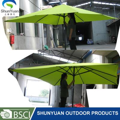 China Outdoor Rectangular Outdoor Furniture 2.4X2.4m=8'feet 6ribs Umbrella in Tin Patio Netting Umbrella Base Furniture Garden Deck Poolside for sale