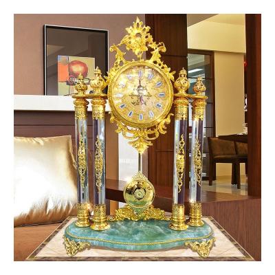 China Calendars best for office design decorative clock with freshly quality design crockery brass antique finish clock for sale