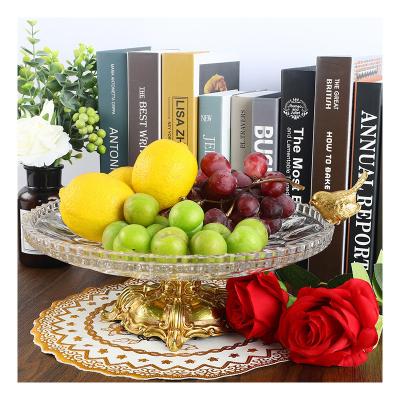 China Brass/Crystal Crystal Glass Fruit Dish Suitable For Wedding Party Living Room Dining Room Home for sale