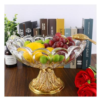 China Copper crystal glass beautifully designed crystal glass fruit bowl candy bowl housewares utensils for sale