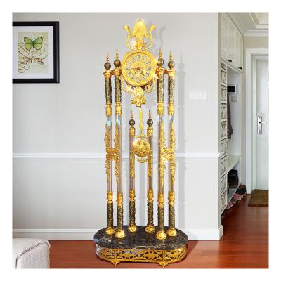 China European Design Antique Grandfather Clock Home Decor Floor Clock Home Decor Gold Crystal Furnishings for sale