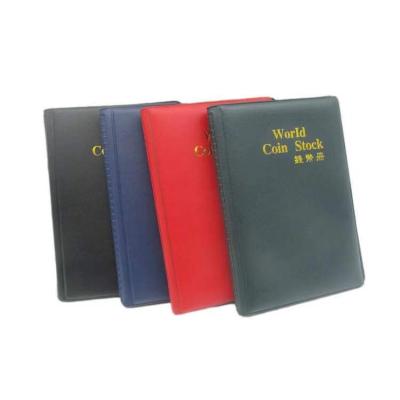 China Education China Factory Custom Logo Printing Leather Cover Coin Collection Album With PVC Backing for sale