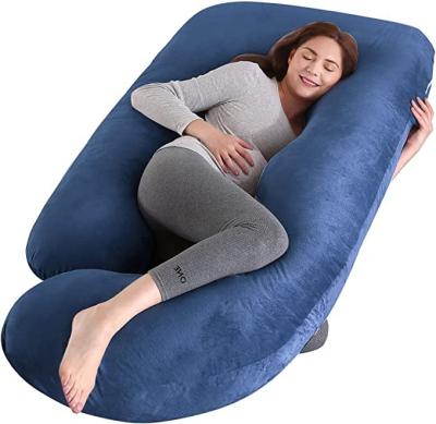 China Female Maternity Support Cushion Folded Pregnancy Body Soft Pregnancy Sleep Pillow With Washable U-shape Outer Cover for sale