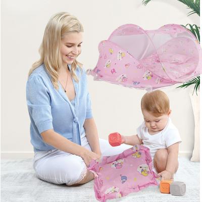 China Folded Baby Mosquito Net With Three-piece Sleep Protection Pillow Mosquito Net Bed Baby Mosquito Cover for sale