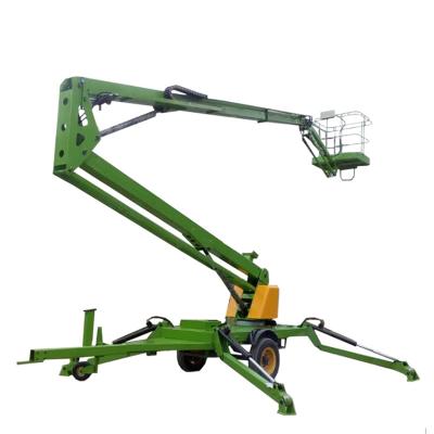 China Advertising Company 18m Hydraulic Air Condition Telescopic Pusher Boom Lift Spider Boom Lift Trailed Boom Lift for sale