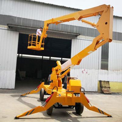 China Hydraulic Boom Lift Small Pickup Truck Cherry Picker Boom Lift Spider for sale