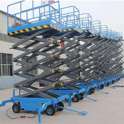 China Building Material Stores Movable Scissor Lift 8m Trailer Scissor Lift Table Towable Scissor Lift for sale