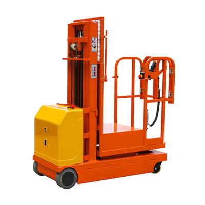 China Middle Electric Building Material Stores Rider Low Level Central Order Picker for sale