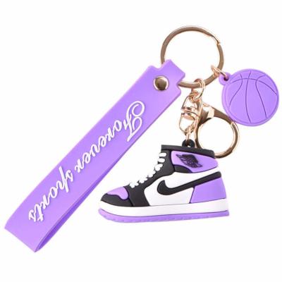 China Cheap Waterproof Rubber Shoe Keychains Kpop Custom Cool Plastic Jordan Keychain Silicone 3D Mini Sneaker for sale