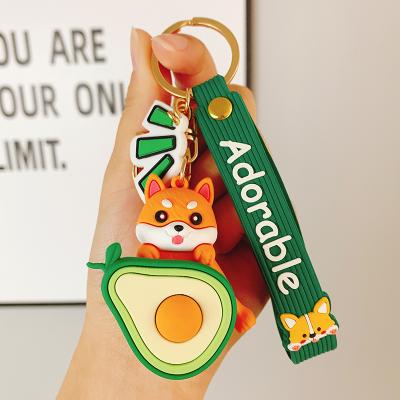 China Wholesale Custom Cartoon Watermelon Christmas Kpop Zodiac Bag Silicon Zodiac Keychains Souvenir Gifts Rubber Dog Key Chain for sale