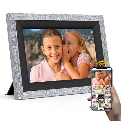 China Wifi PF100 Digital Photo Frame 10.1 Inch Built In 16GB Memory WiFi Cloud Movie Playback Smart Video Media Player Picture Frame for sale