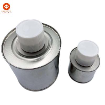 China Adhesive Pcakaging Tin Can With Plastic Screw Cap for sale