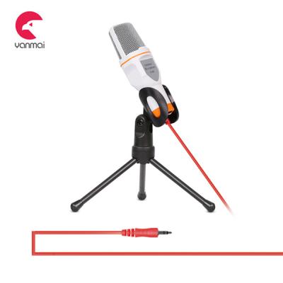 China New Original Handheld Microphone Wired Stereo Condenser Microphone With Stand Clip For Singing Karaoke PC Chat Laptop SF-666 With Package for sale