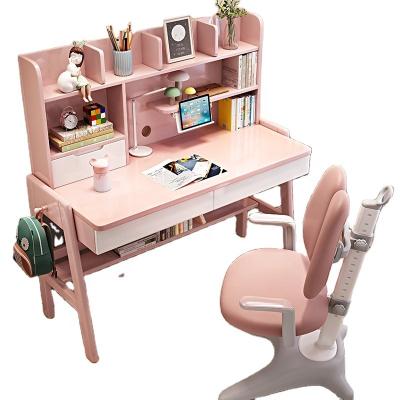 China Environmental Material High-quality Simple Design Style Household Wooden Children Desk Bookshelf Kid Study Desk for sale