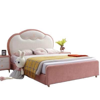 China Modern Wholesale customized solid wood frame soft frame bed design modern for girls soft bed for sale