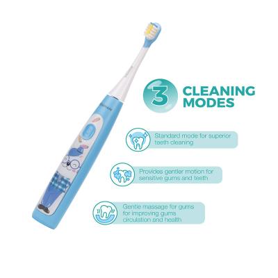 China 180--240 Minutes 31000 Strokes, IPX7 Waterproof, 2-Min Timer for Age 3+ 2 Soft Stiffens 3 Modes Travel Automatic Toothbrush Kids Toothbrush for sale