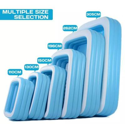 China Hot Selling Family Swimming Pool PVC Outdoor Rectangular Inflatable Swimming Pool Para de limpia ninos piscina for sale