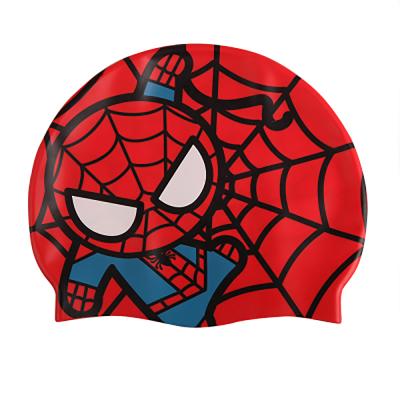 China Eco-friendly Cartoon Swim Cap OEM Custom Logo Printed Waterproof Silicone Bathing Swim Cap for sale